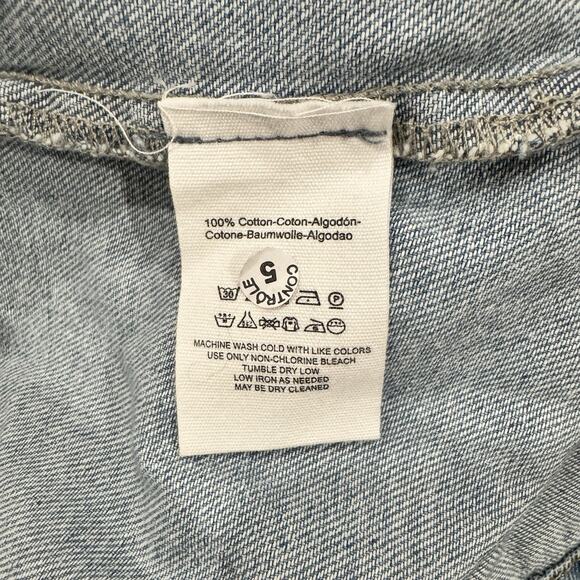 Free People Nicole Shirt Dress Small Blue Denim Tiered Mini Boho Long Sleeve - Picture 9 of 9